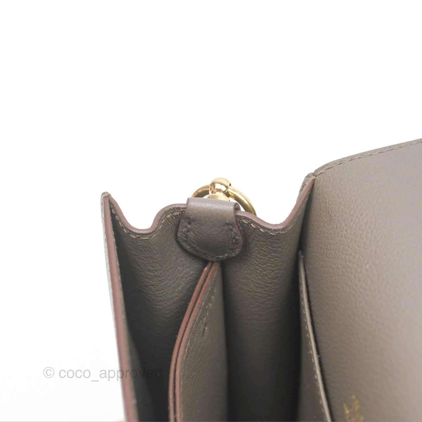 Hermès Roulis Mini 18 Gris Etain 8F Evercolor Gold Hardware