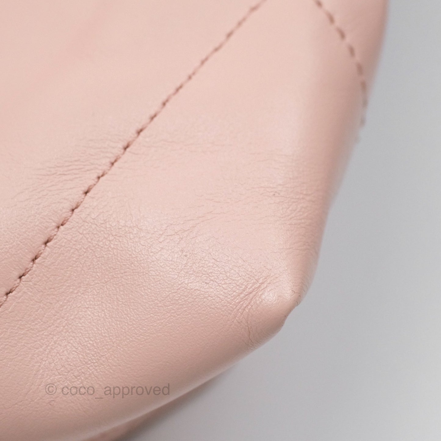 Chanel 22 Small Quilted Pink Shiny Crumpled Calfskin Aged Gold Hardware