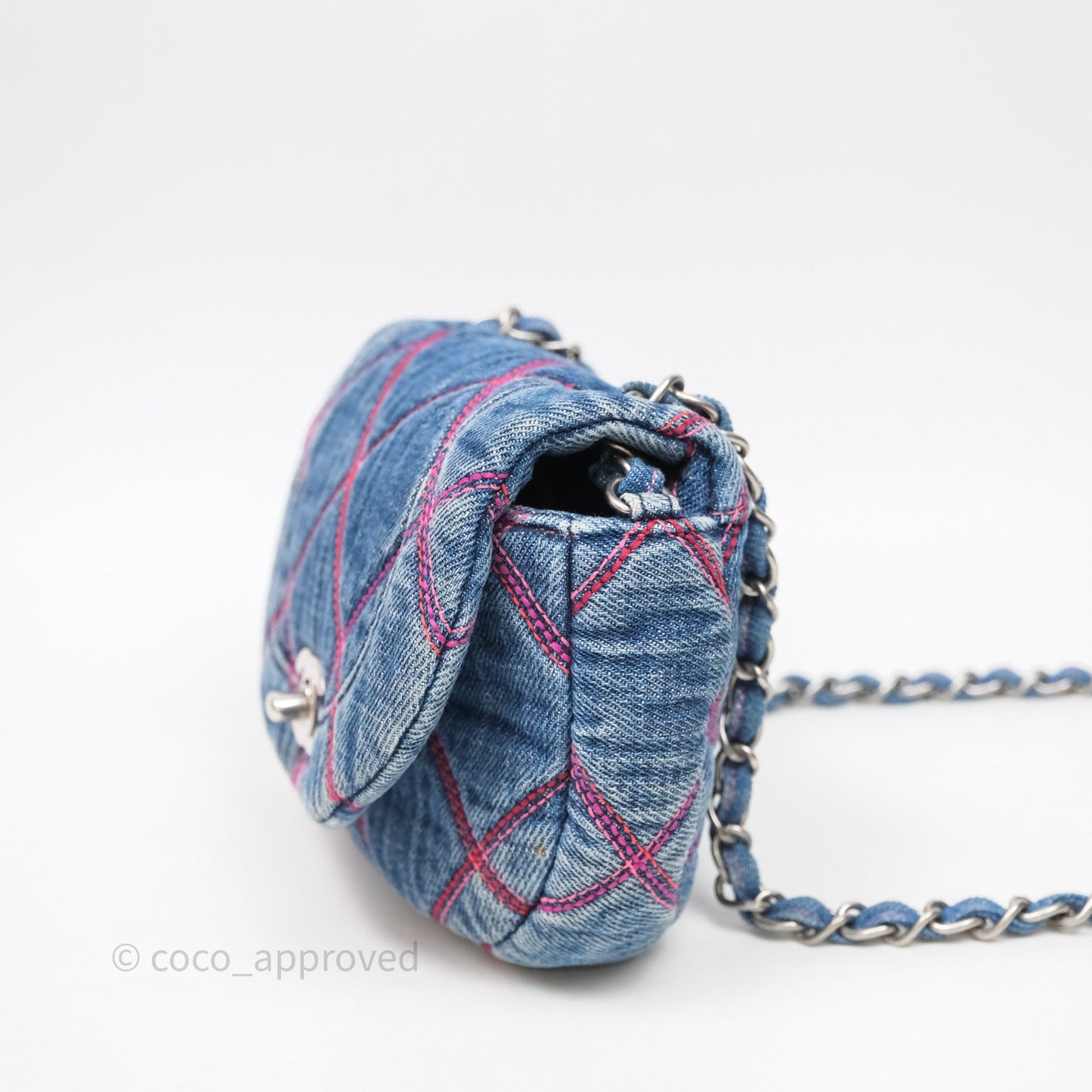 Chanel Coco Beach Flap Bag Denim Silver Hardware