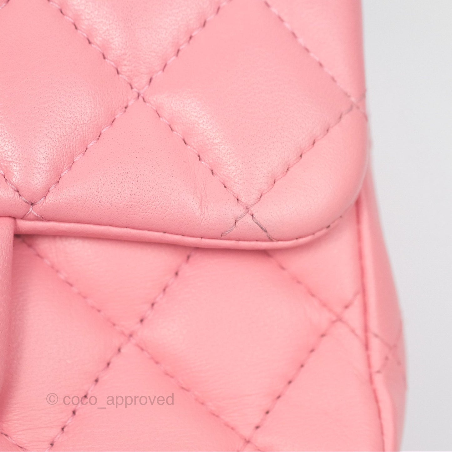 Chanel Mini Square Pink Lambskin Aged Gold Hardware