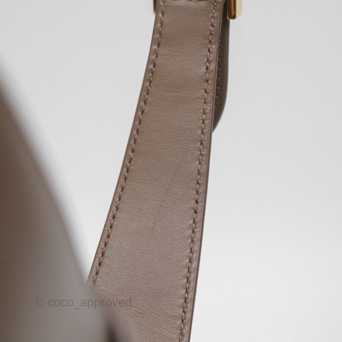Saint Laurent Le 5 À 7 Taupe Calfskin Bronze Brass Hardware