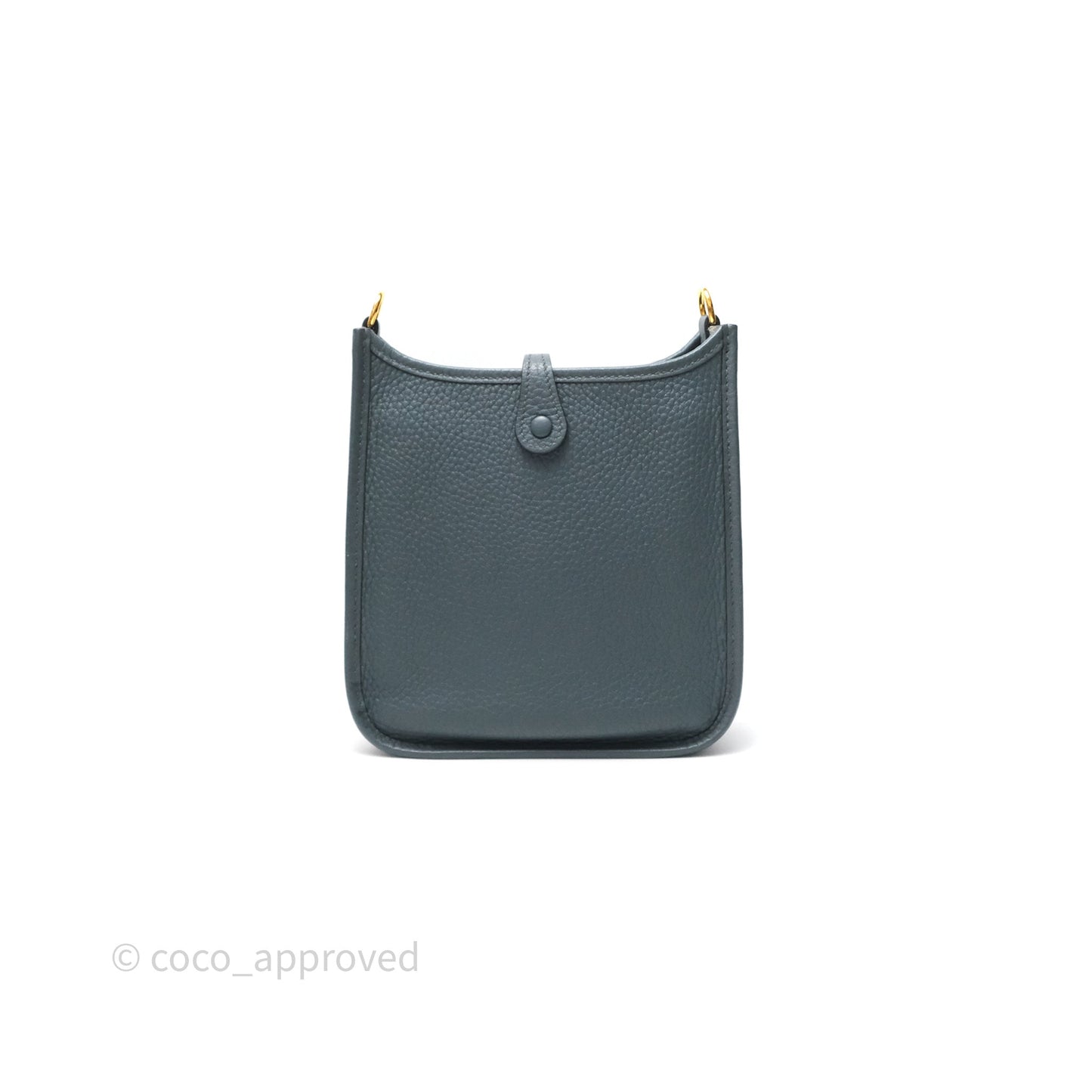 Hermès Mini Evelyne 16 Bleu Orage Y7 / Bleu Brume T0 Clemence Gold Hardware
