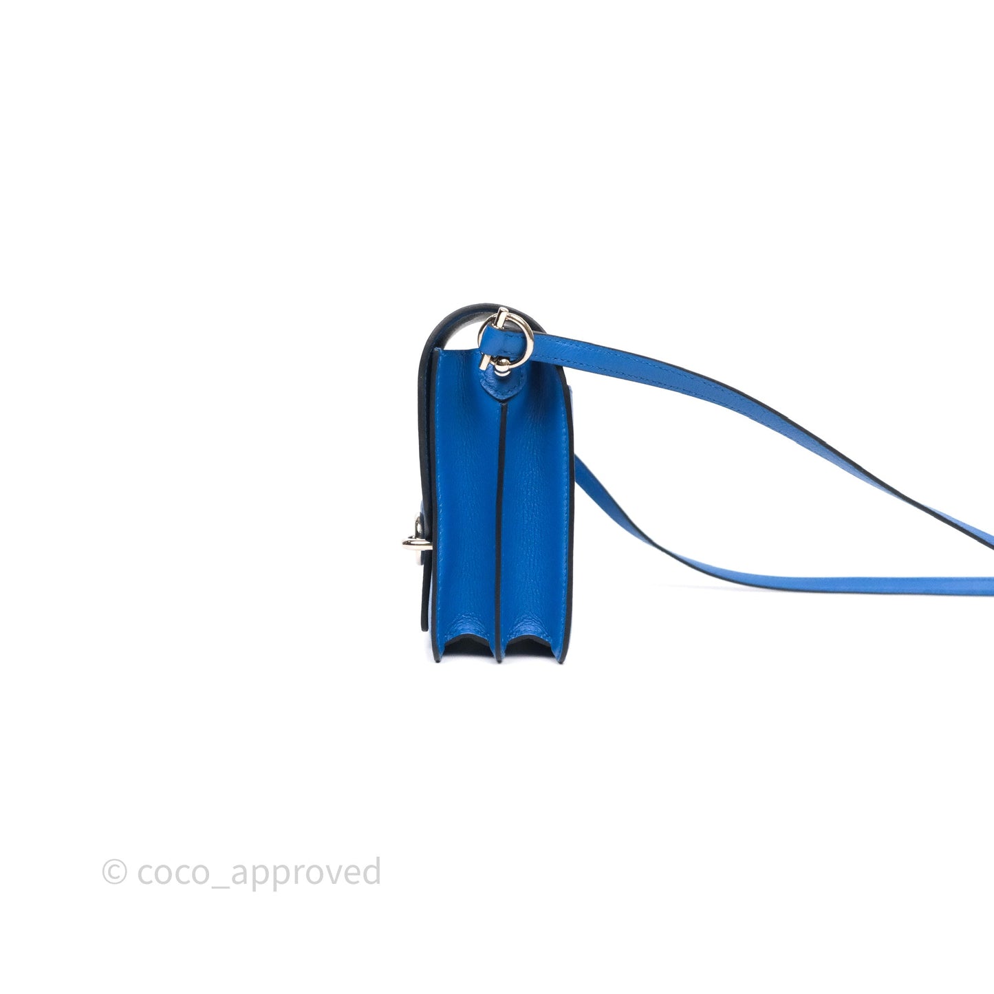 Hermès Roulis Mini 18 Blue Zellige I7 Evercolor Palladium Hardware