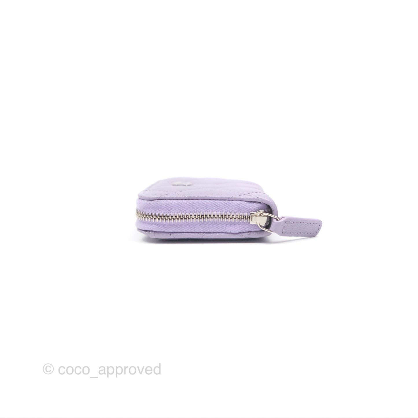 Chanel Classic Zipped Coin Purse Lilac Caviar Silver Hardware