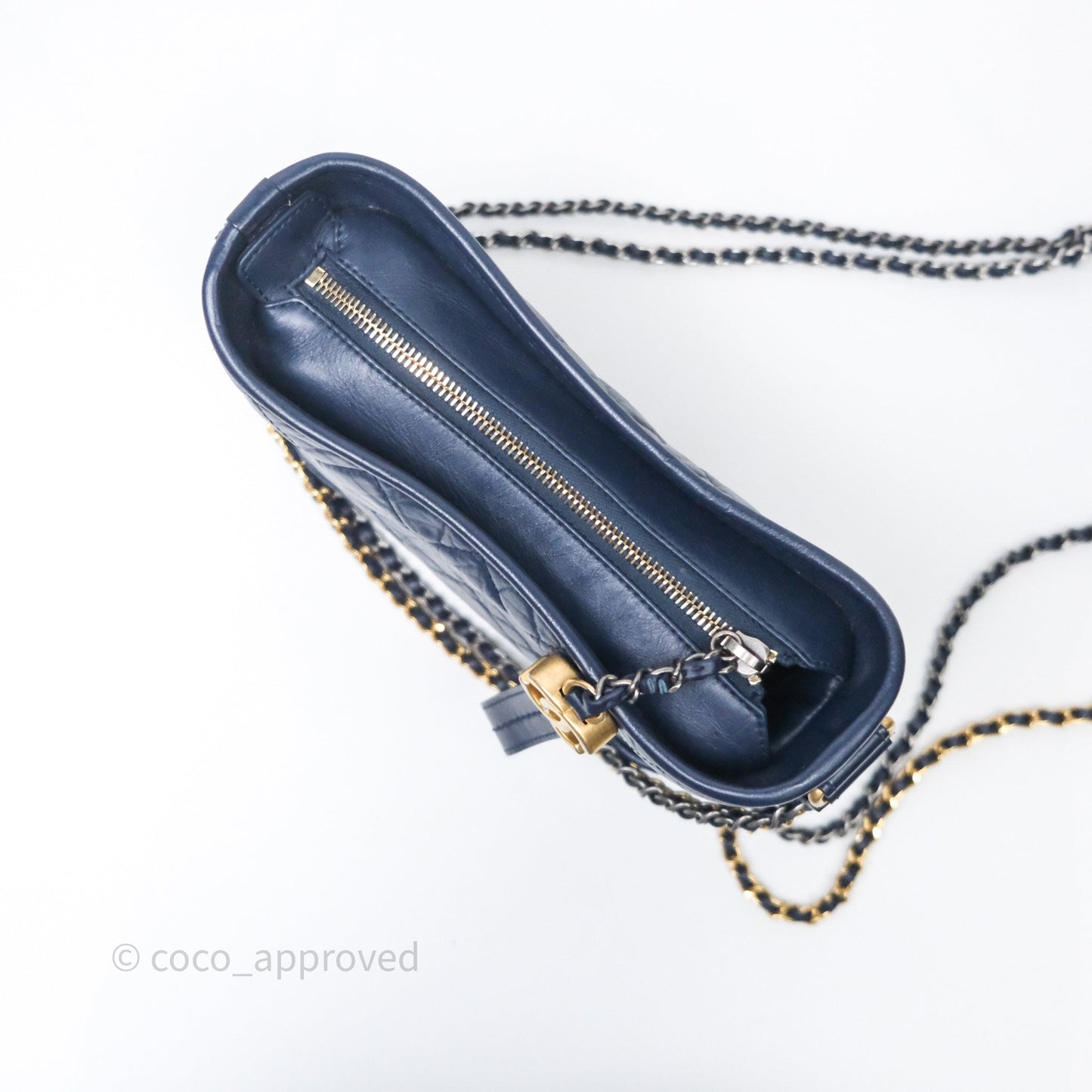 Chanel Quilted Small Gabrielle Hobo Navy Aged Calfskin Mixed Hardware