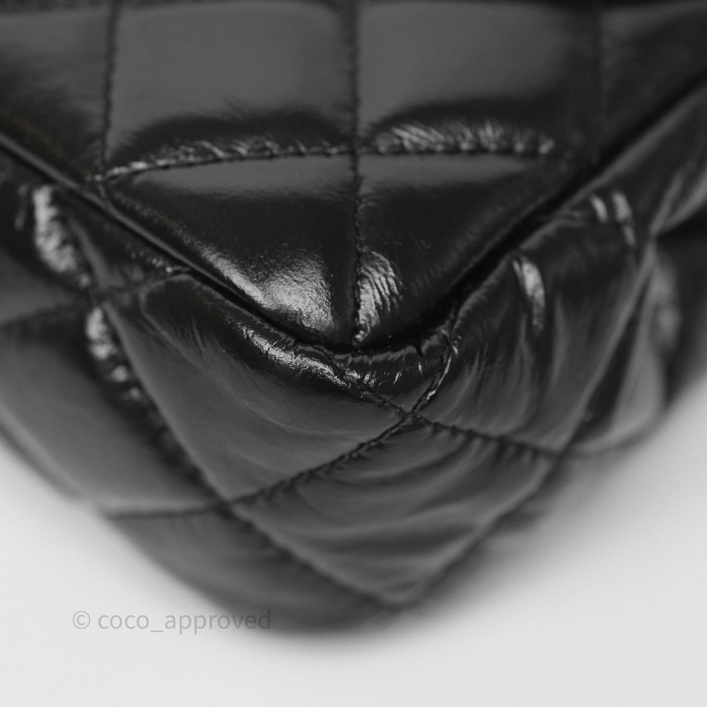 Chanel Small Hobo Black Shiny Crumpled Calfskin Aged Gold Hardware 23C