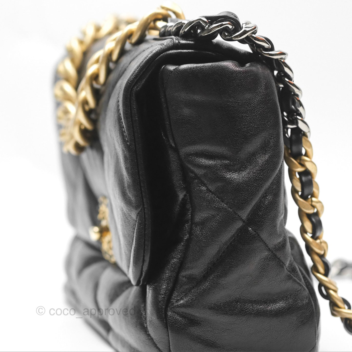 Chanel 19 Medium Black Goatskin Mixed Hardware