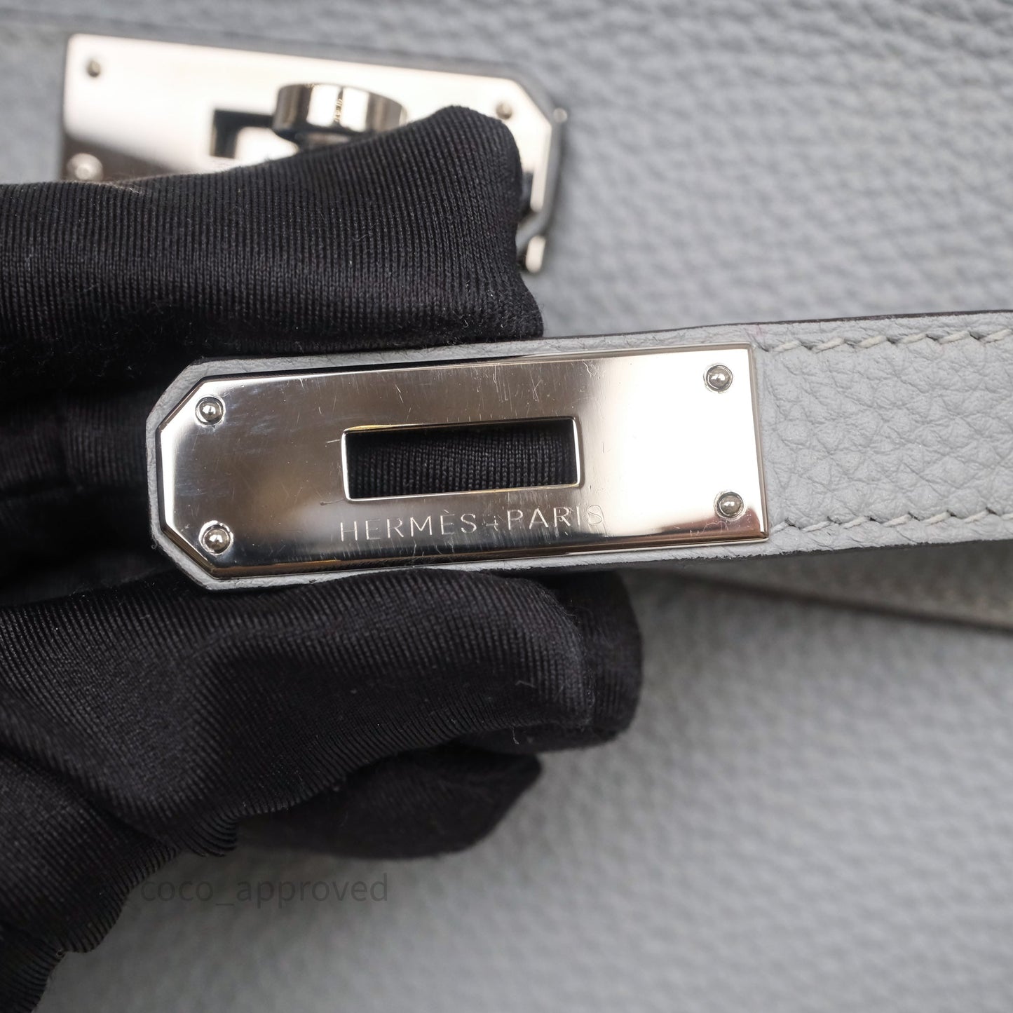 Hermès Kelly 32 Retourne Bleu Glacier 8U Togo Palladium Hardware