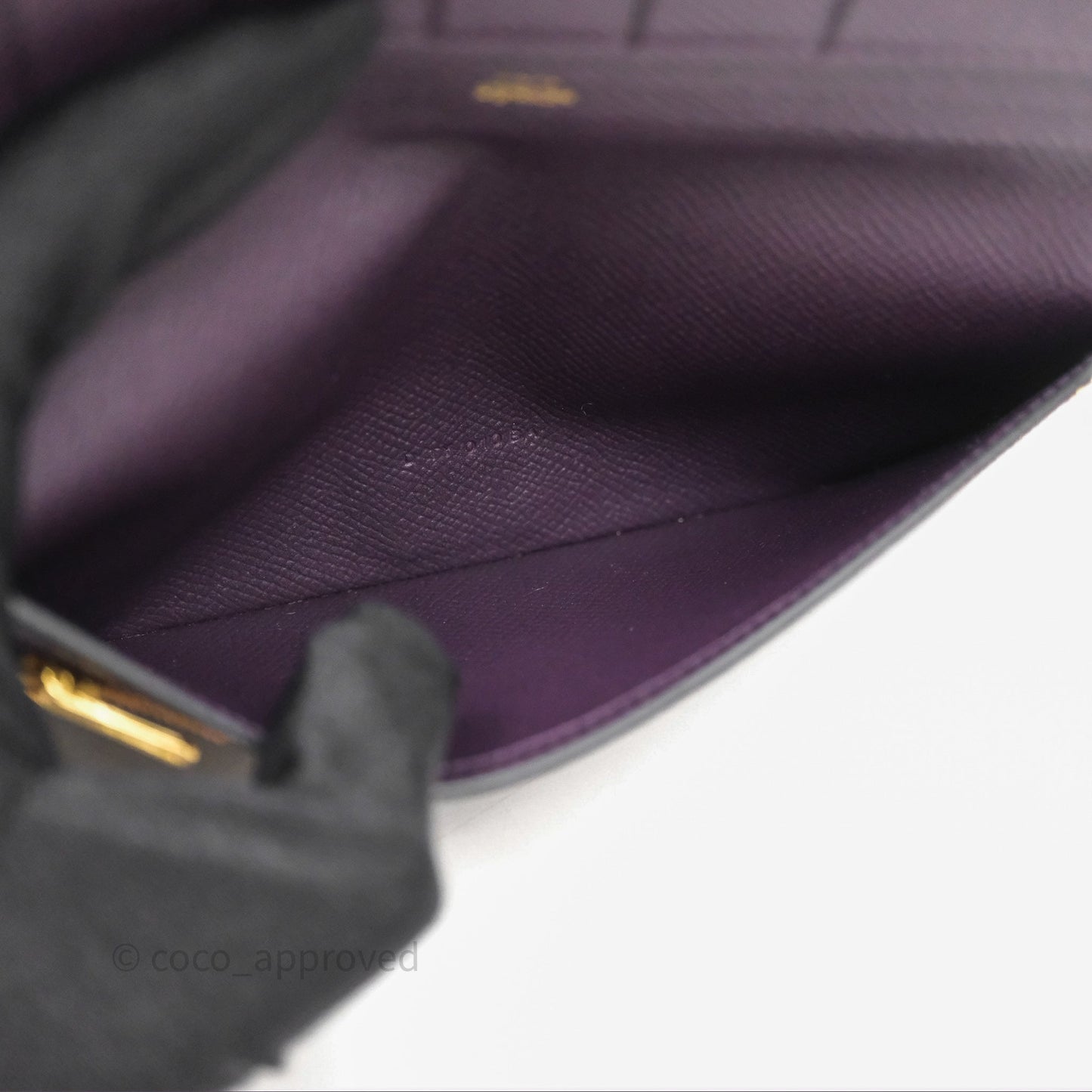 Hermès Bearn Soufflet Wallet Raisin 59 Epsom Gold Hardware