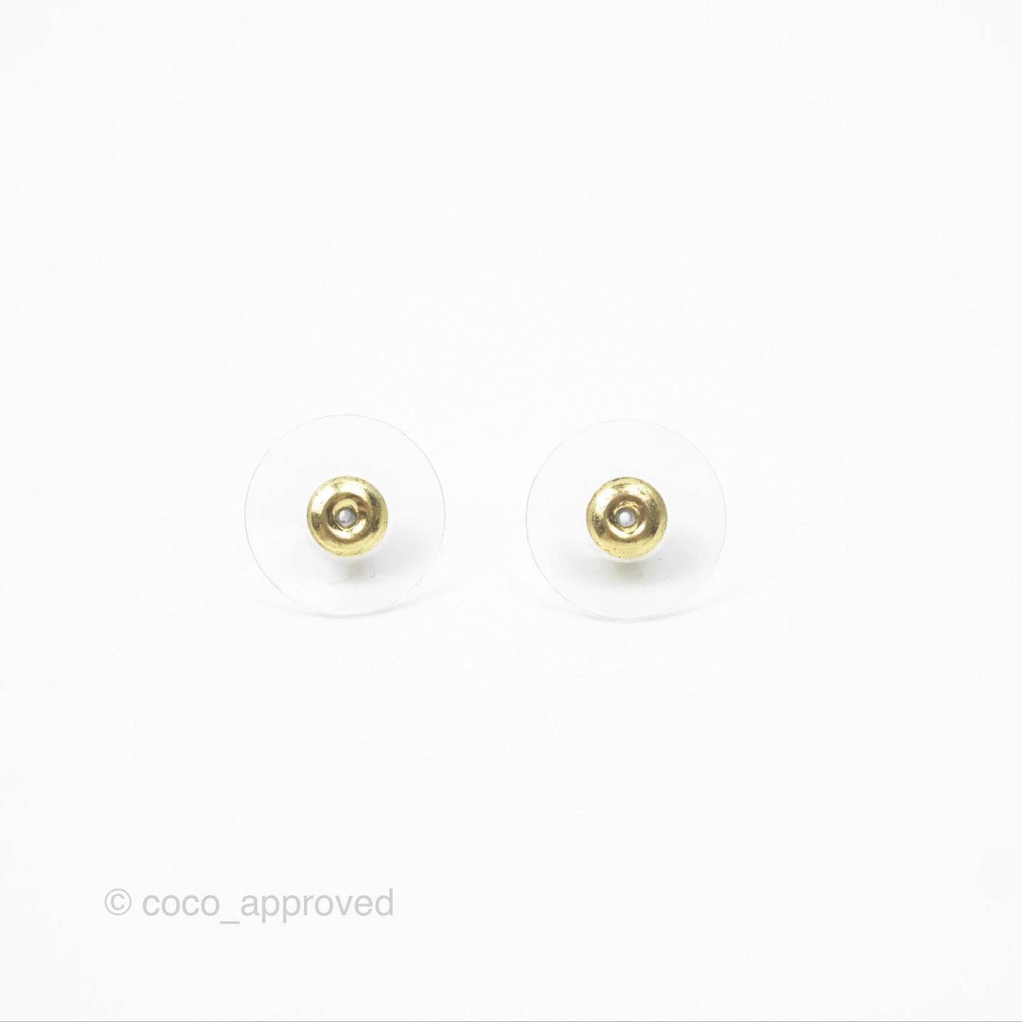 Chanel CC Crystal Earrings Gold Tone 21A
