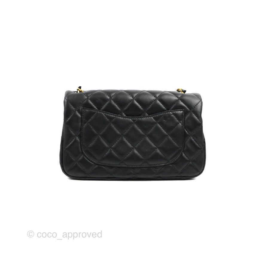 Chanel Mini Rectangular Pearl Crush Quilted Black Lambskin Gold Hardware