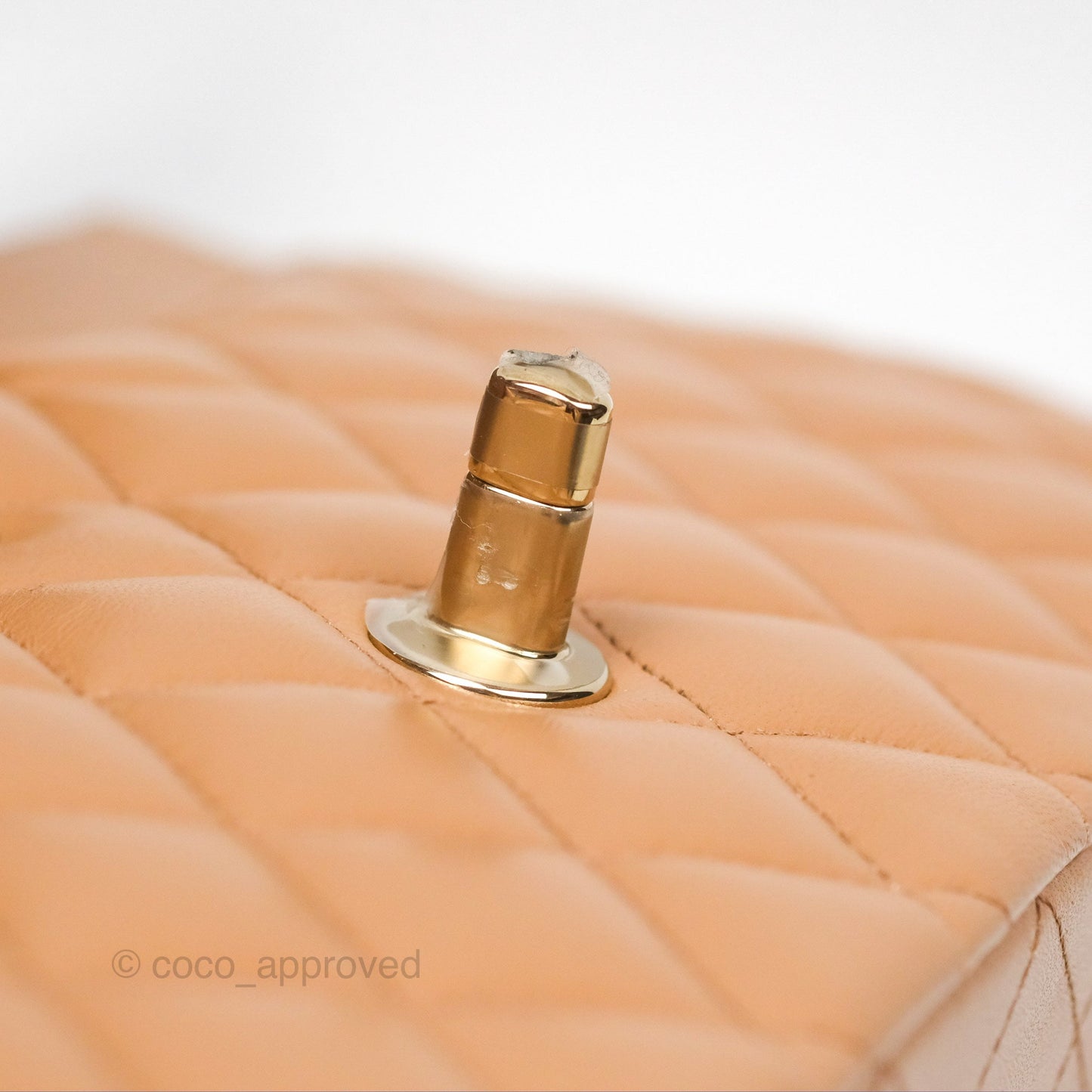 Chanel Classic M/L Medium Flap Quilted Dark Beige Lambskin Gold Hardware 22K