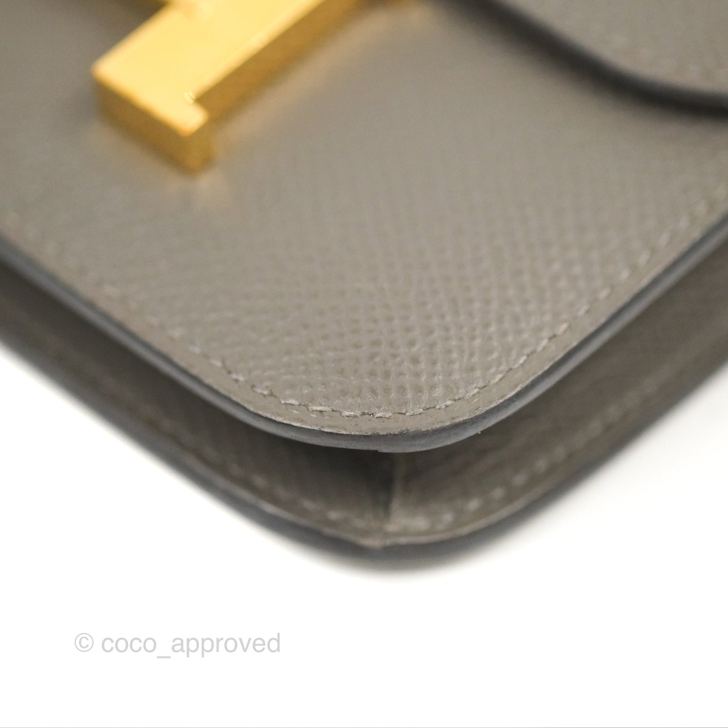Hermès Constance Slim Wallet Gris Meyer 0L Epsom Gold Hardware