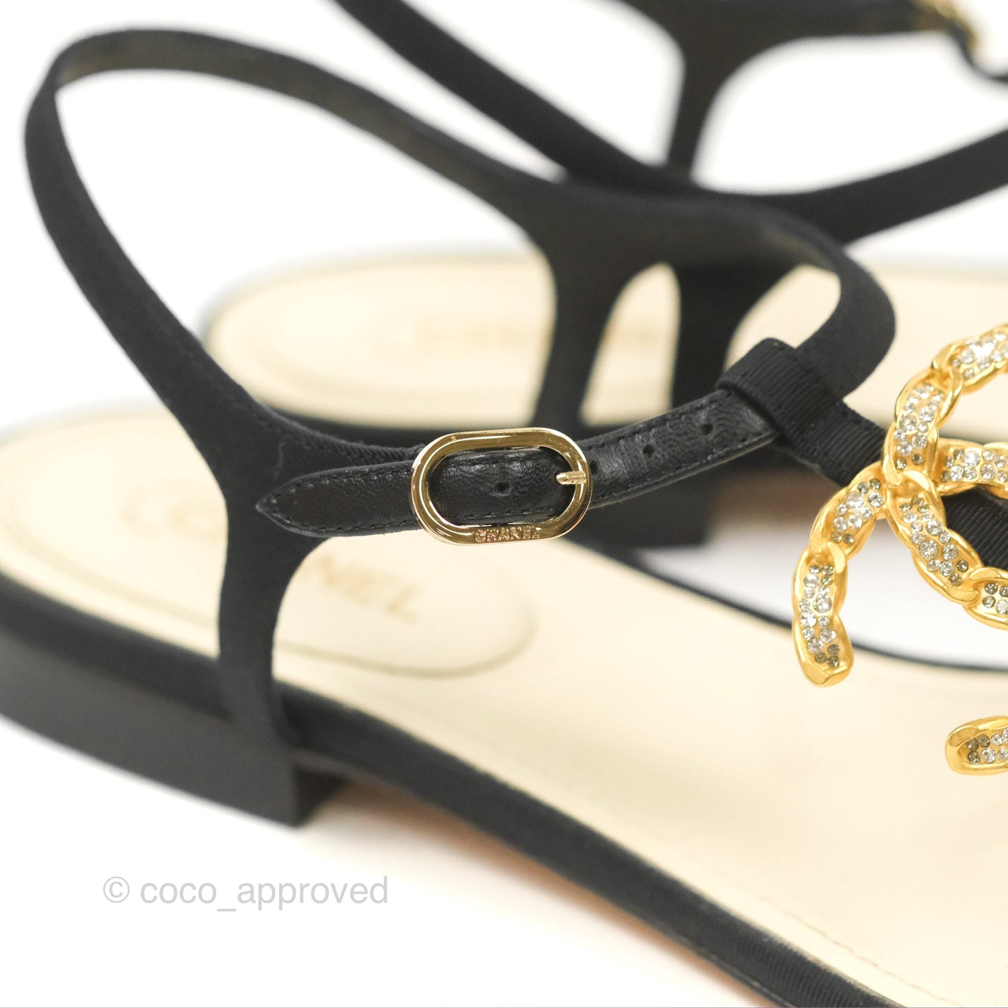 Chanel Jeweled CC Thong Sandals 37.5