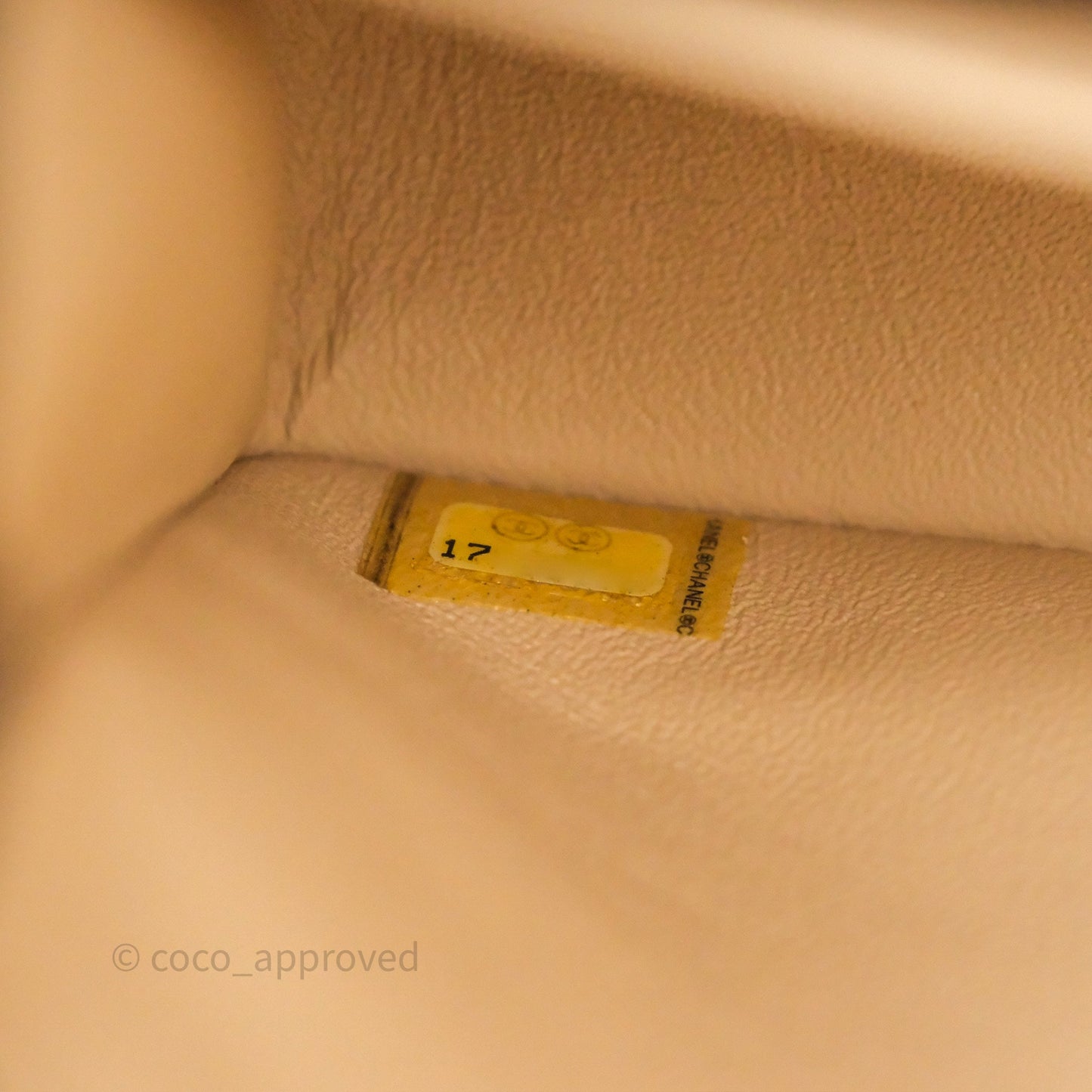 Chanel M/L Medium Classic Flap Quilted Beige Caviar Gold Hardware