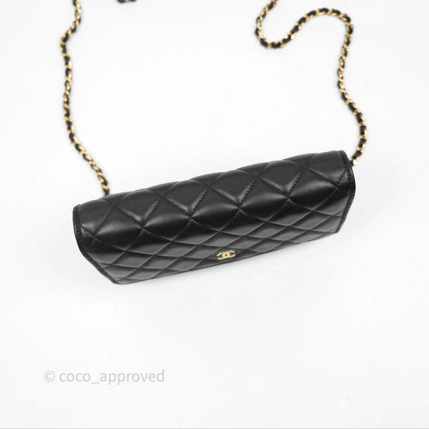 Chanel Quilted Classic Wallet on Chain WOC Black Lambskin Gold Hardware