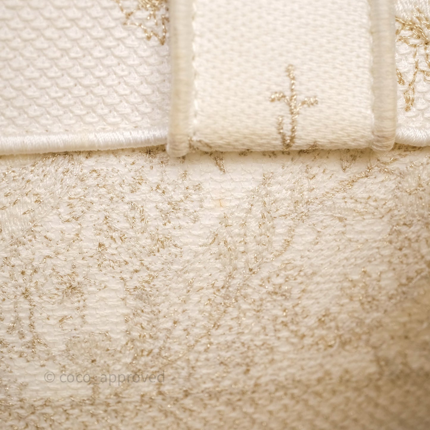 Christian Dior Medium Book Tote Latte Embroidery With Gold-Tone Metallic