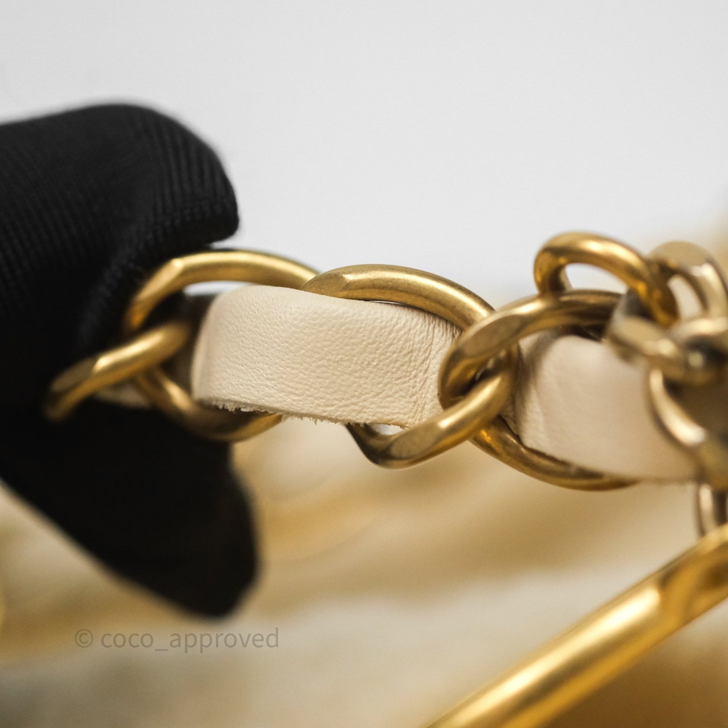 Chanel Small 22 Bag Ecru Shearling Aged Gold Hardware