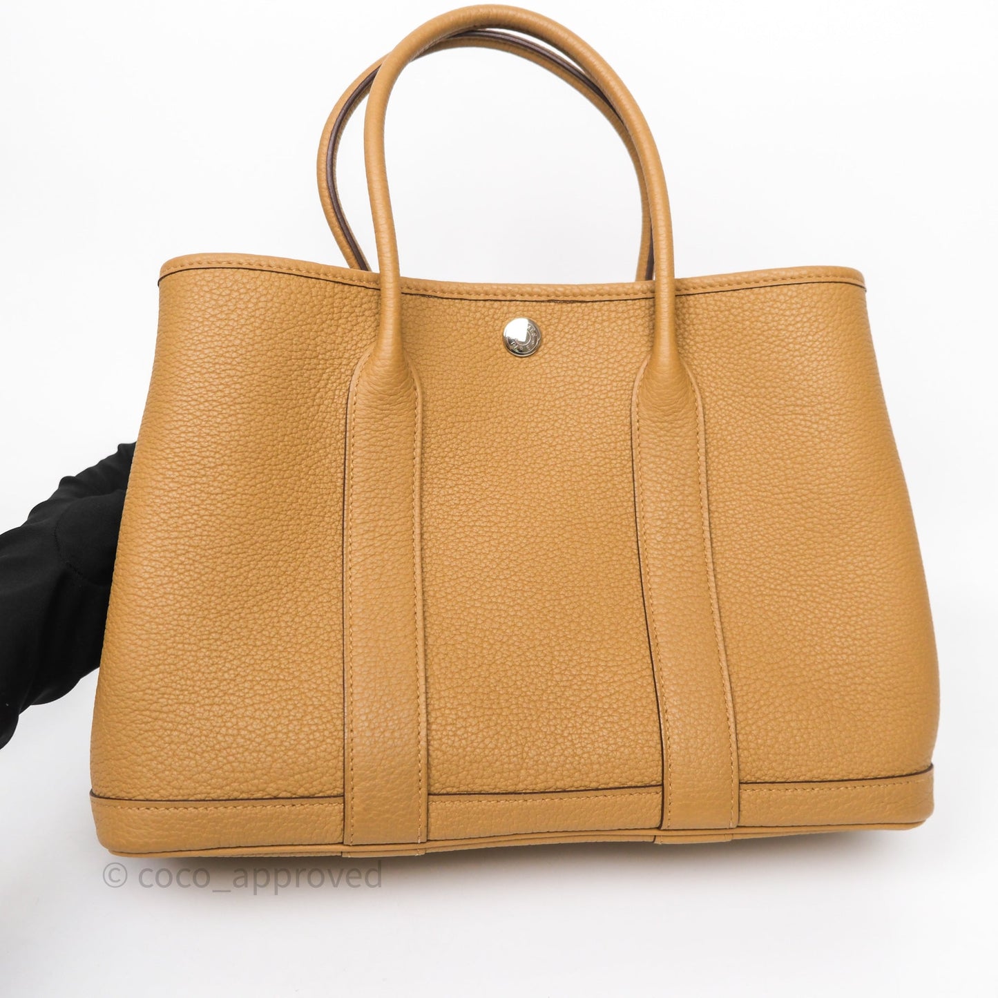 Hermès Garden Party 30 Biscuit 4B Veau Negonda Palladium Hardware