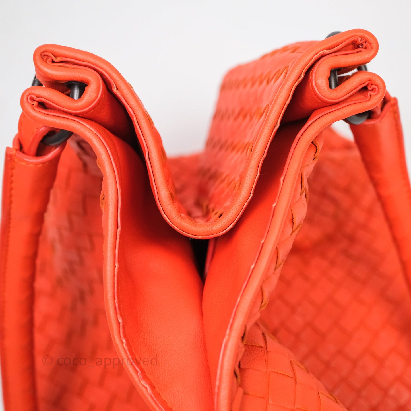 Bottega Veneta Nappa Intrecciato Parachute Tote Bag Orange