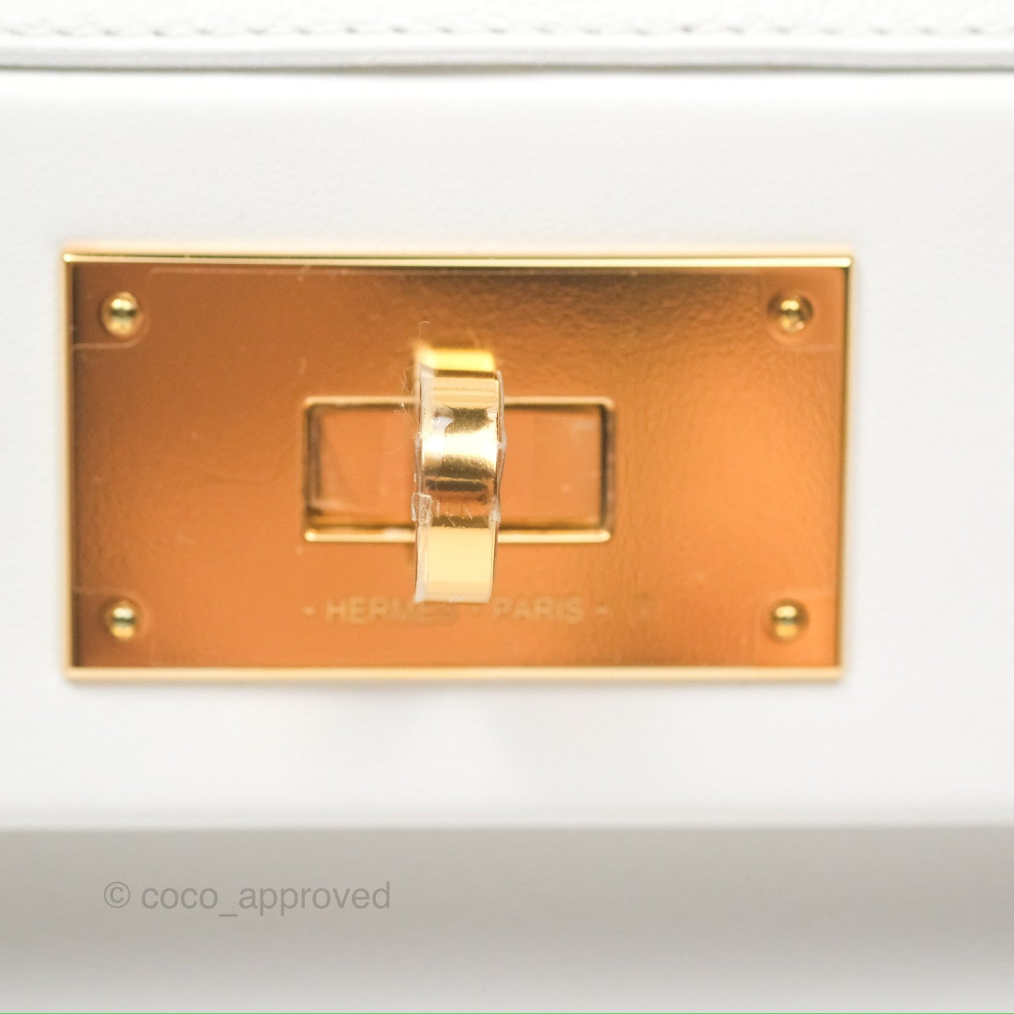 Hermès 24/24 21 Mini New White Evercolor/ Swift Gold Hardware