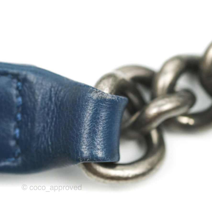 Chanel Medium Boy Blue Denim Tweed Ruthenium Hardware