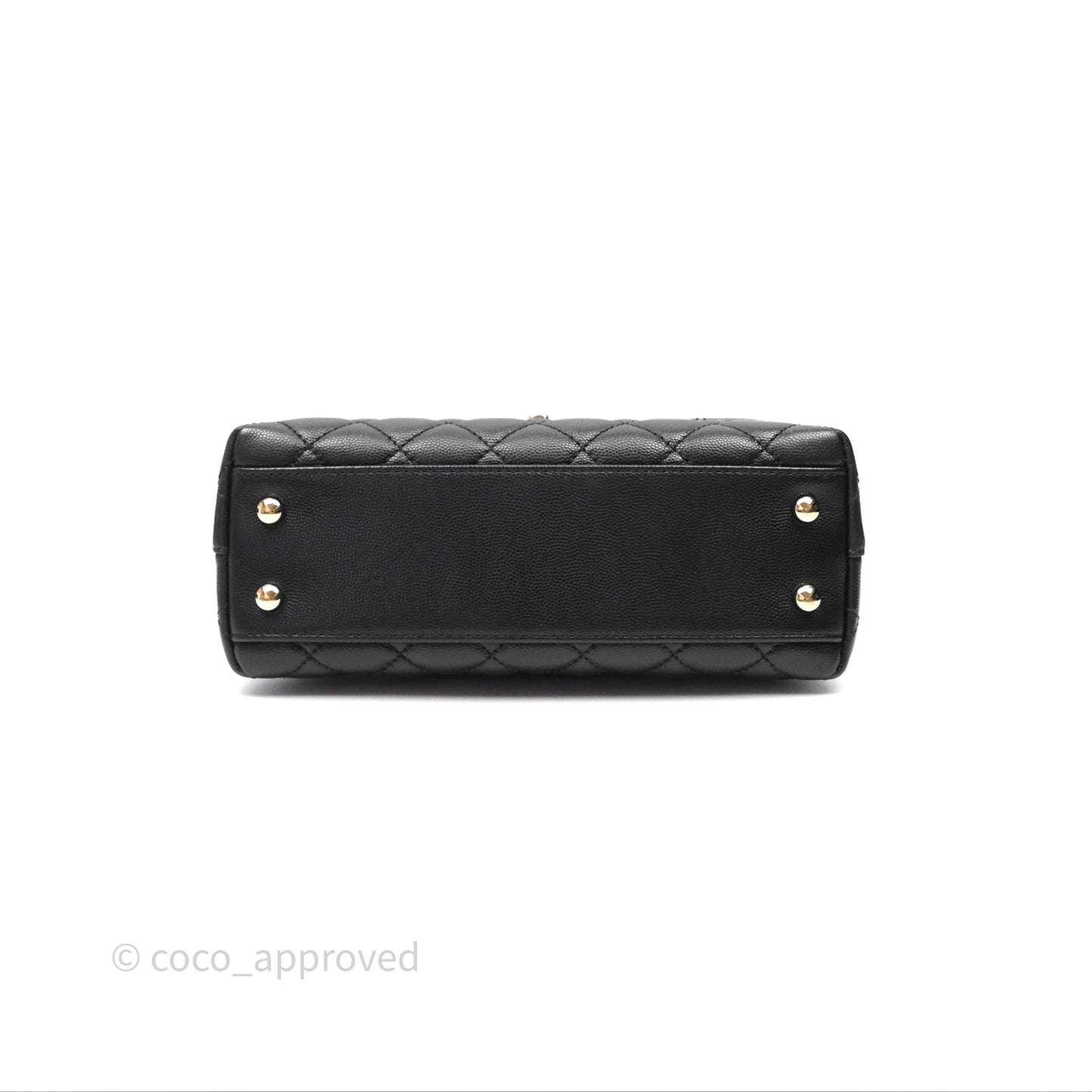 Chanel Small Coco Handle Quilted Black Caviar Gold Hardware
