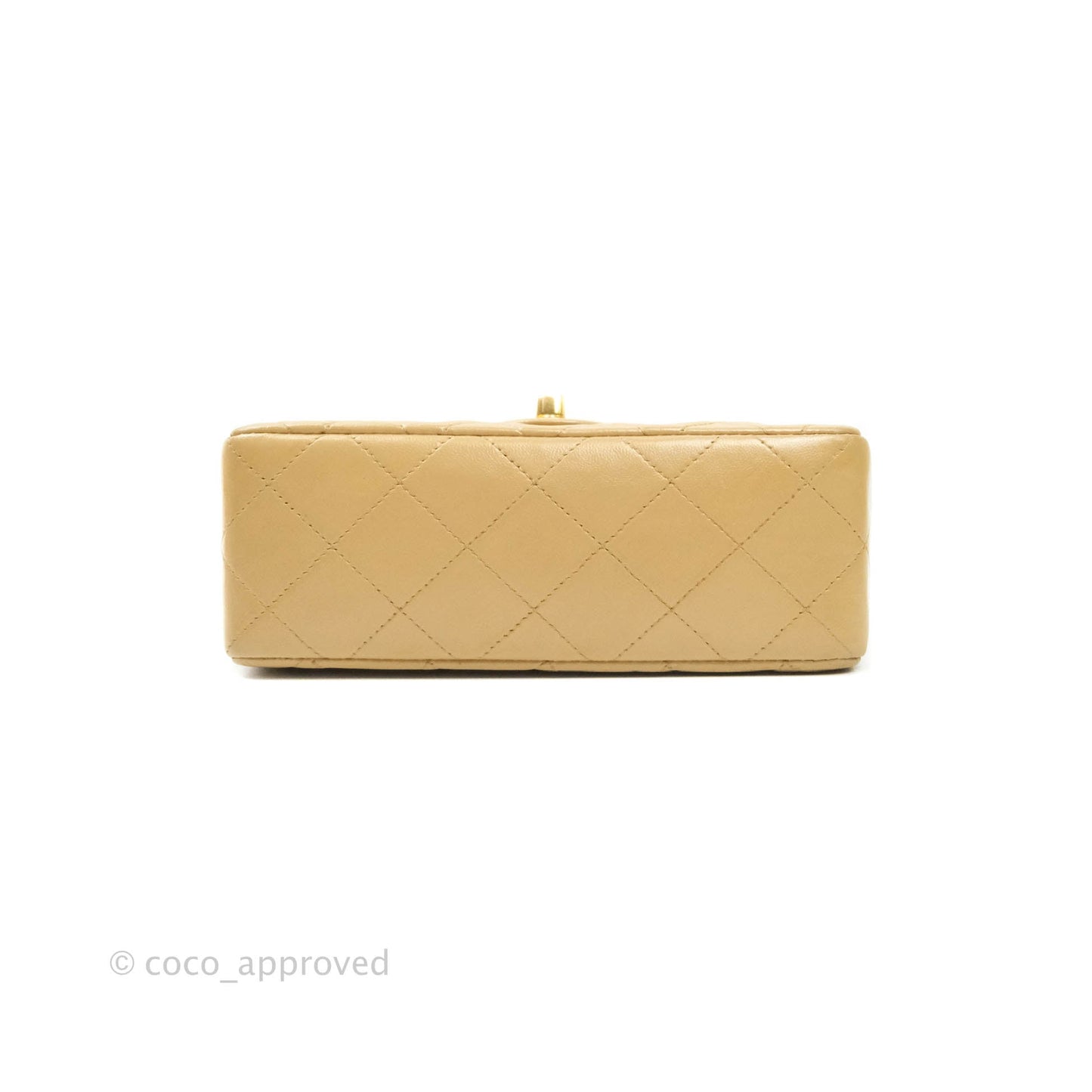 Chanel Mini Square Beige Lambskin 24K Gold Hardware
