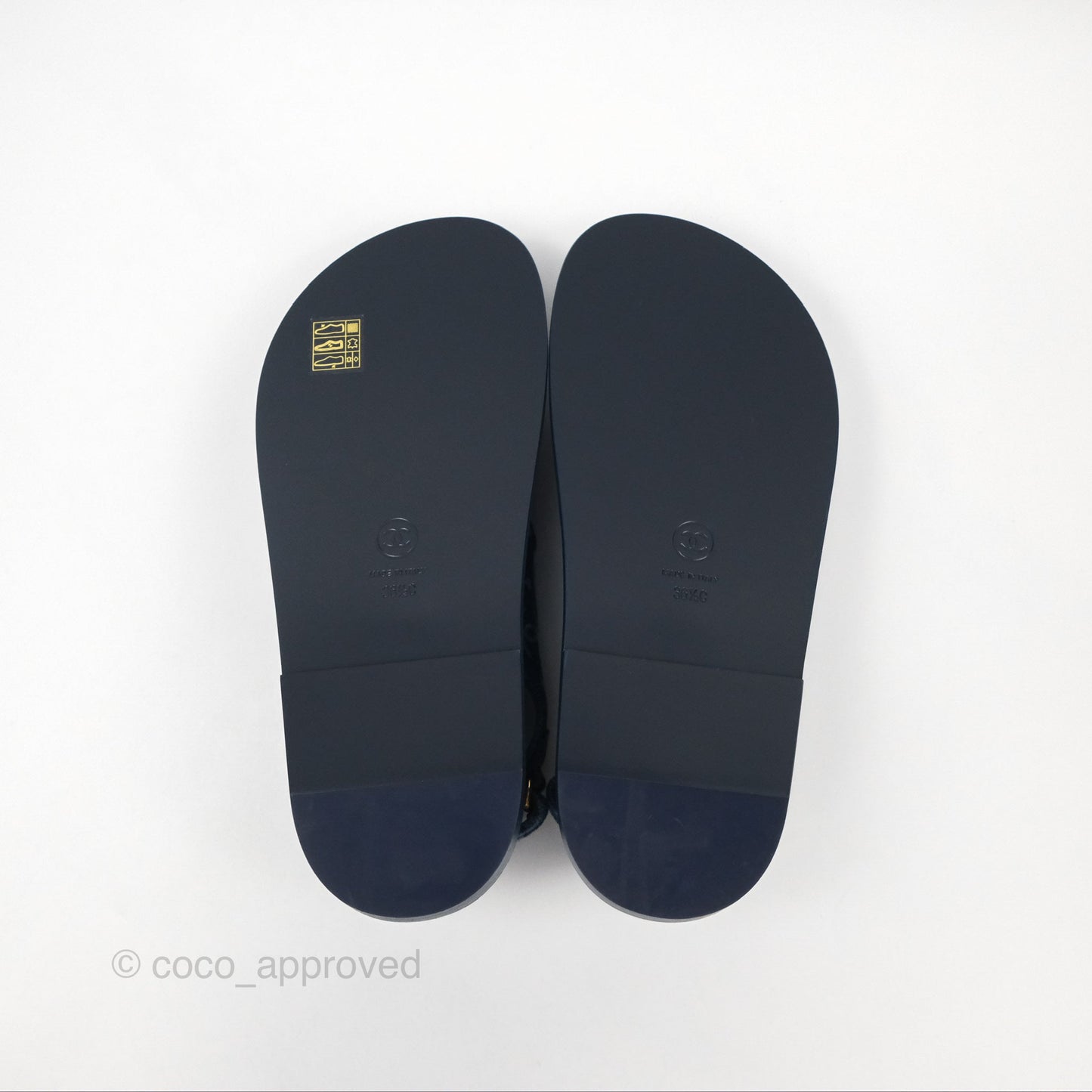 Chanel CC Dots Dad Sandals Denim Blue 23P Size 36.5