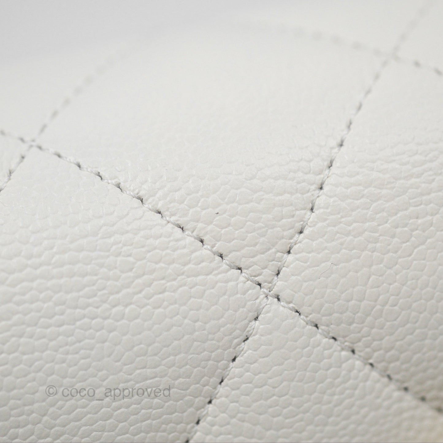 Chanel Mini Flap Bag Heart Adjustable Chain White Caviar Aged Gold Hardware