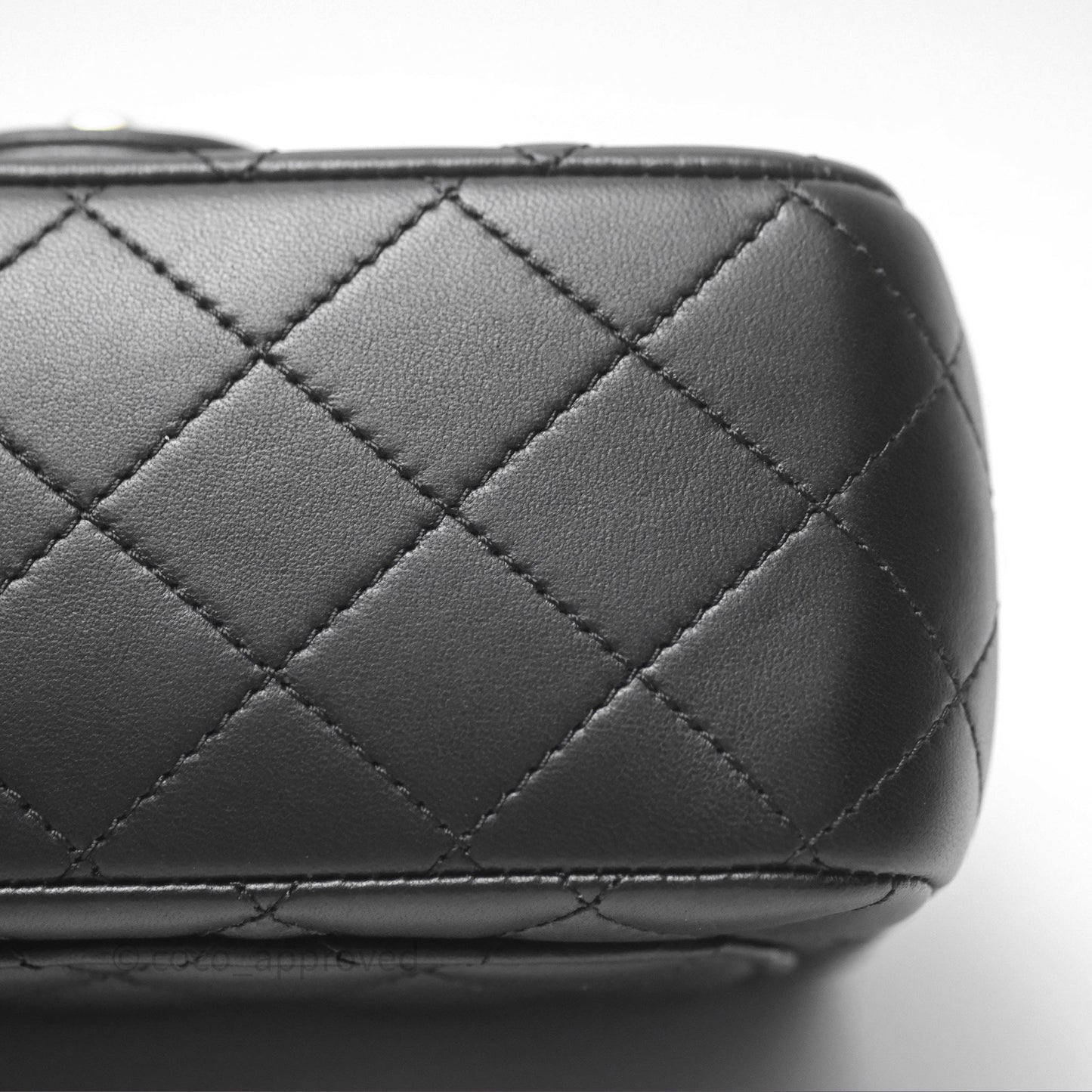 Chanel Pearl Crush Mini Square Quilted Black Lambskin Aged Gold Hardware