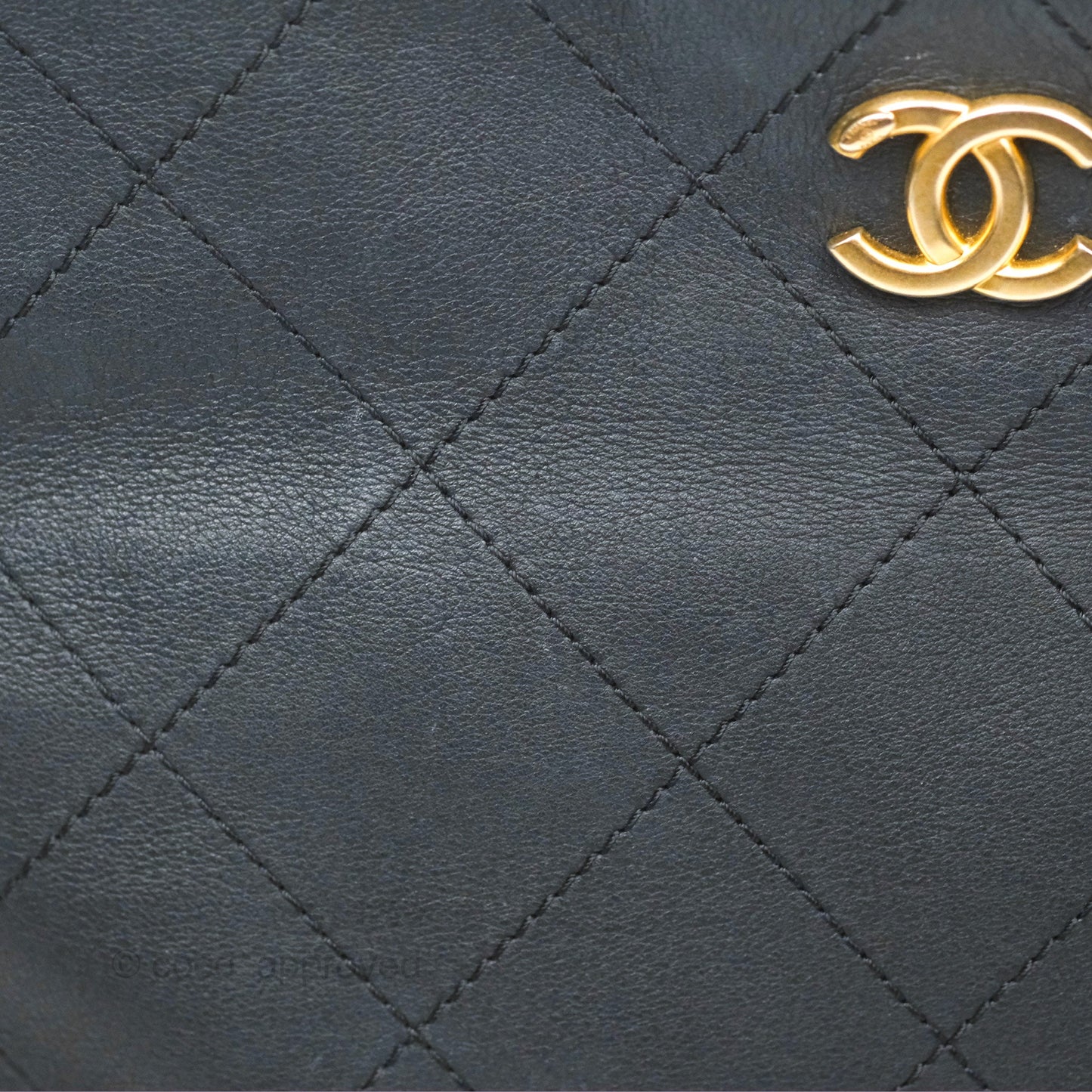 Chanel Large Hobo Tote Lambskin Black Aged Gold Hardware