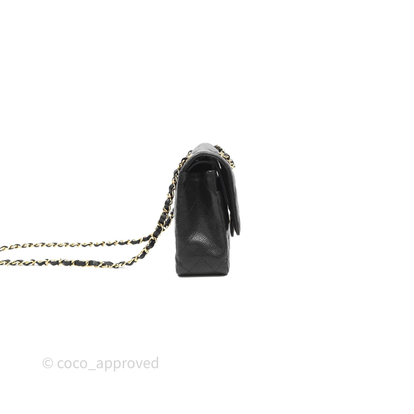 Chanel Classic M/L Medium Flap Quilted Black Caviar Gold Hardware