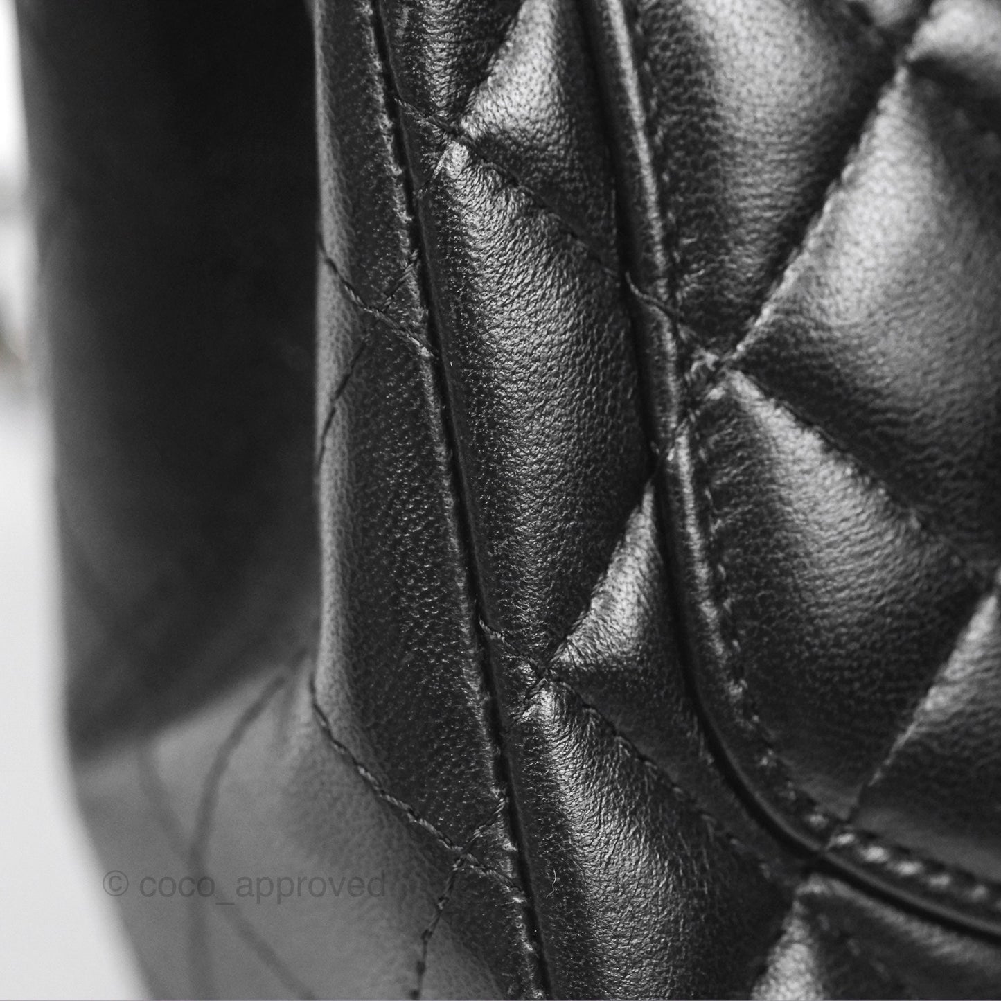 Chanel Mini Square Flap Quilted Black Lambskin Silver Hardware