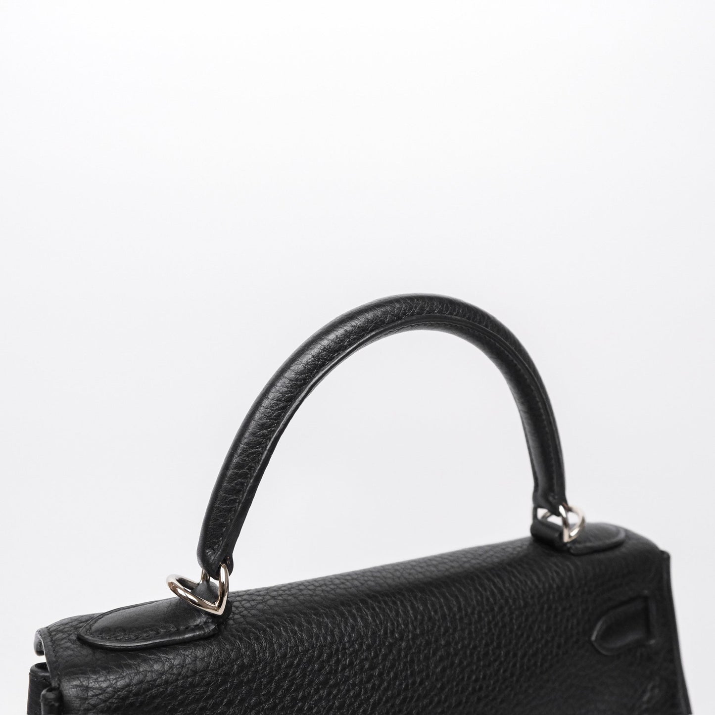 Hermès Kelly 28 Retourne Noir Black 89 Clemence Palladium Hardware