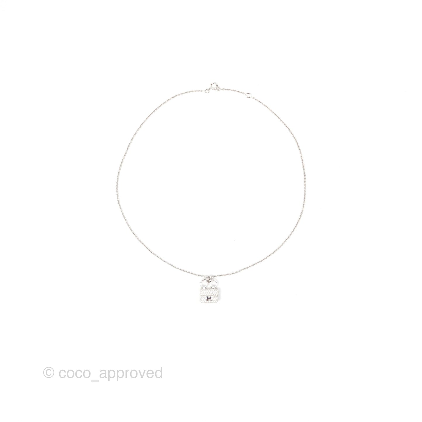 Hermès Constance Amulettes Diamonds Pendant Necklace White Gold