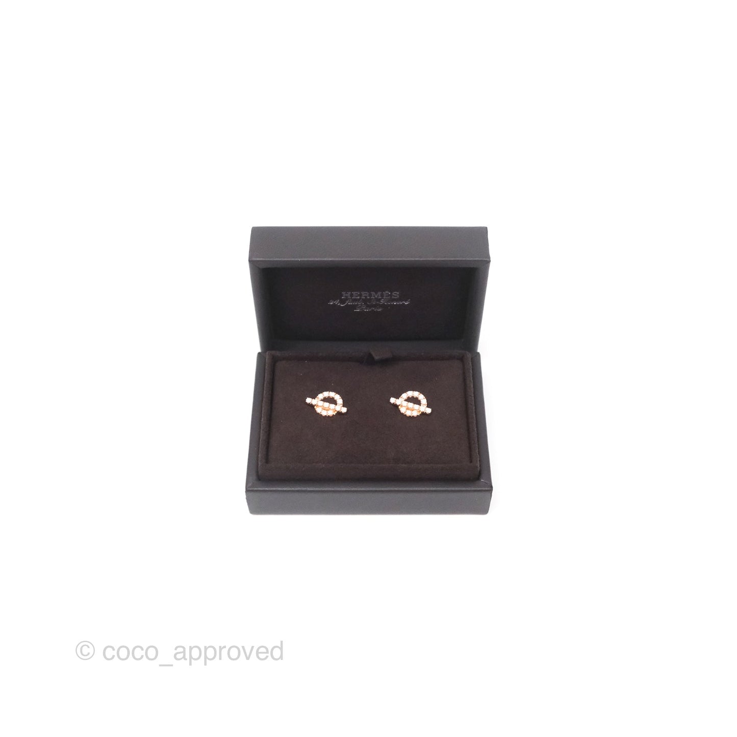 Hermès Boutons d'oreilles Finesse Earrings Rose Gold Diamonds
