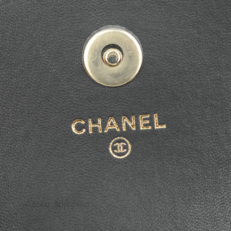 Chanel Mini Bag Black Lambskin Crochet Gold Hardware 22C