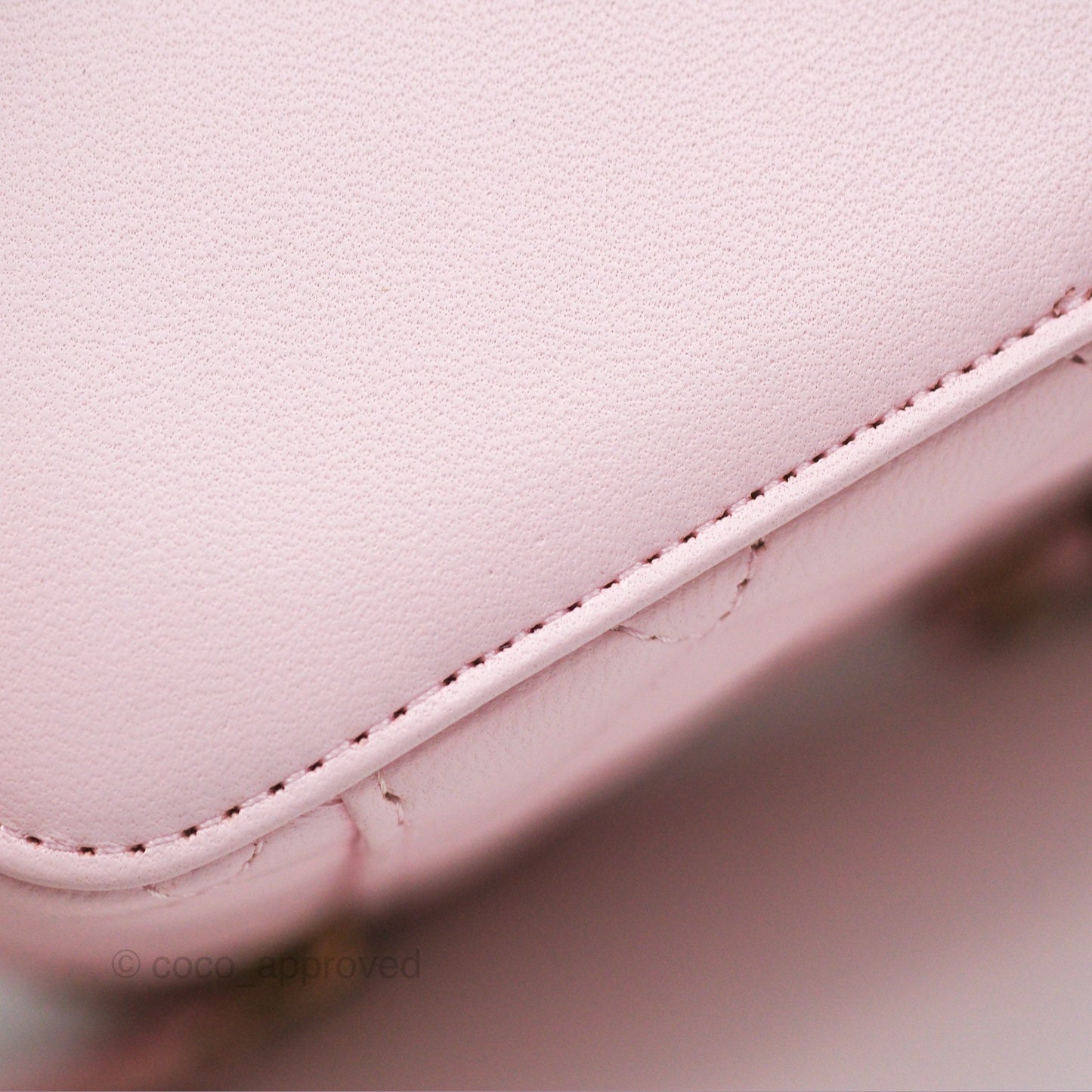 Chanel Vanity Rectangular Top Handle Pink Lambskin Gold Hardware