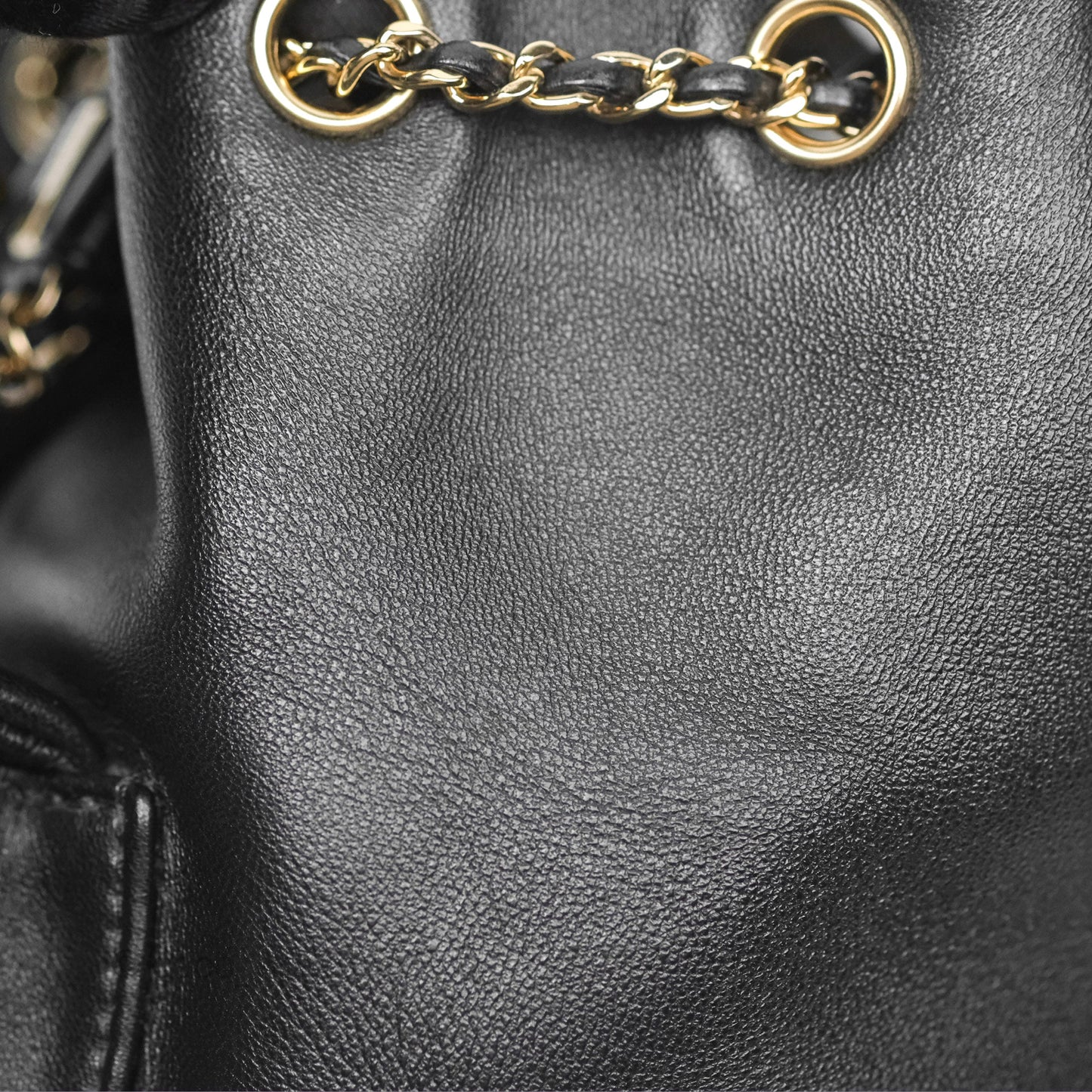 Chanel Quilted Small Duma Drawstring Backpack Black Lambskin