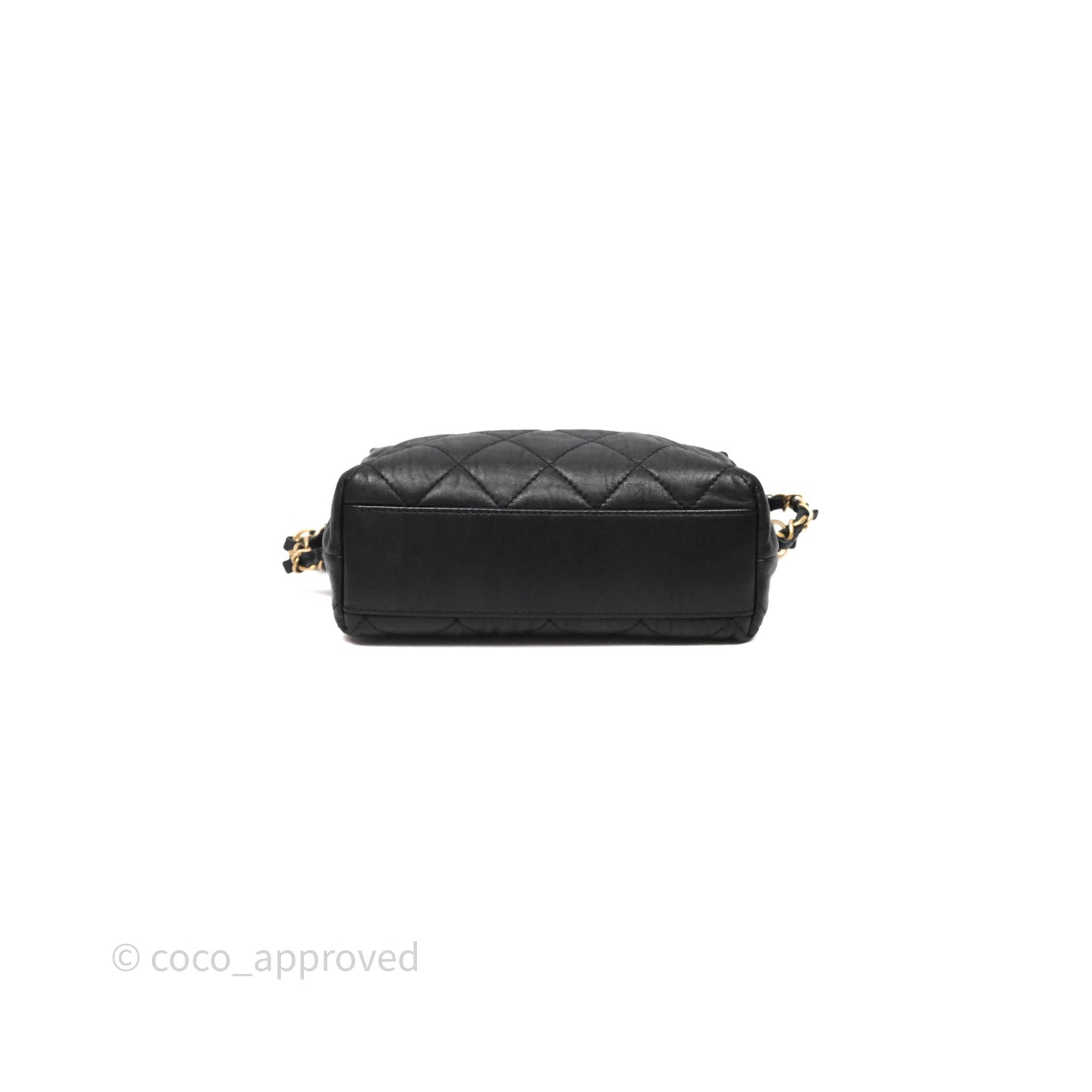 Chanel Small Hobo Bag Crumpled Black Lambskin Aged Gold Hardware