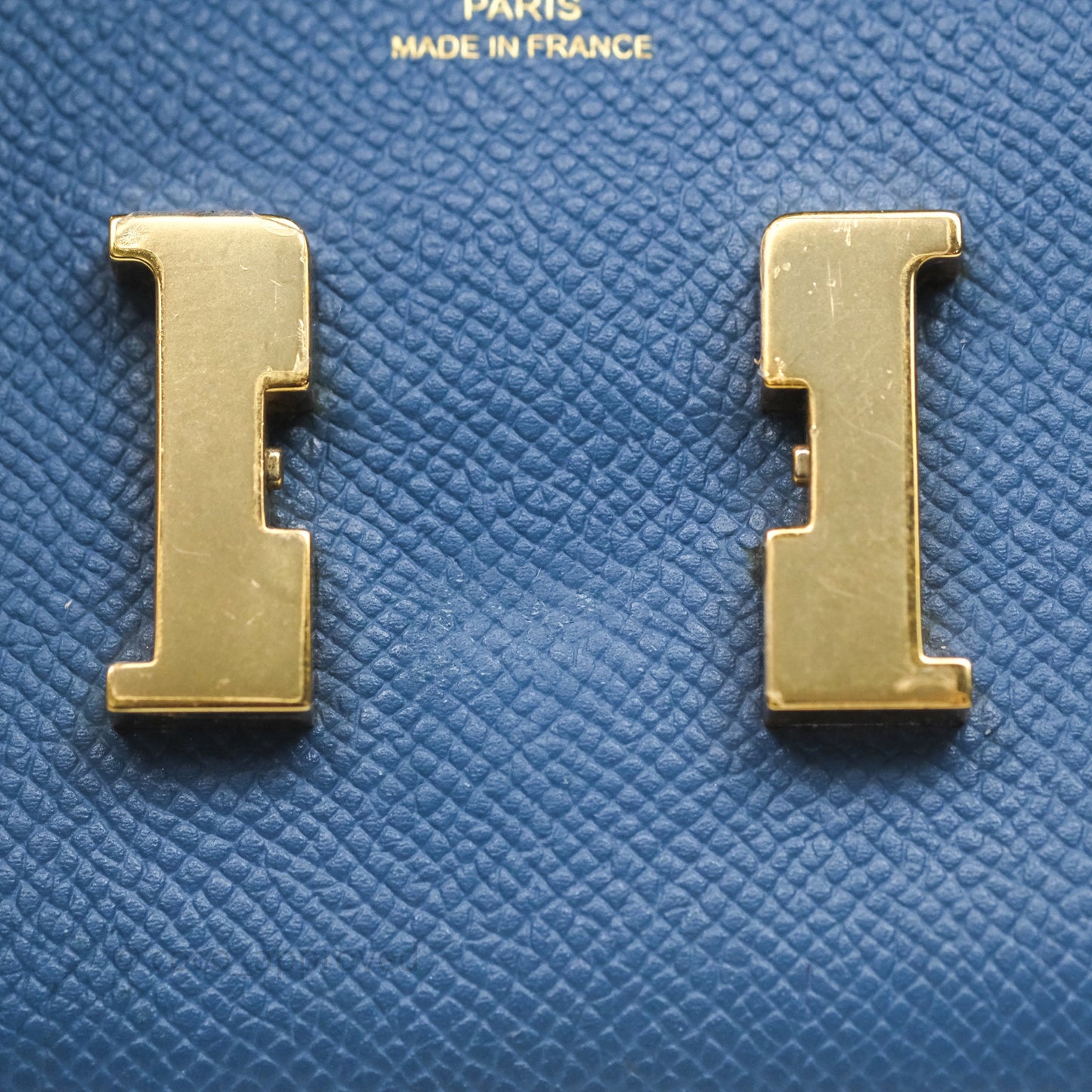 Hermès Constance Short Wallet Bleu Agate R2 Epsom Gold Hardware