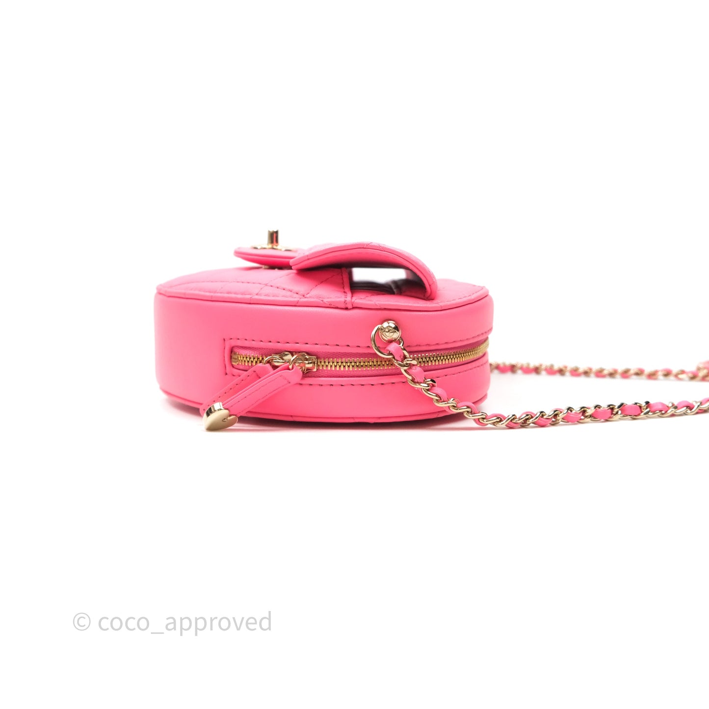 Chanel Large Heart Bag Pink Lambskin Gold Hardware 22S