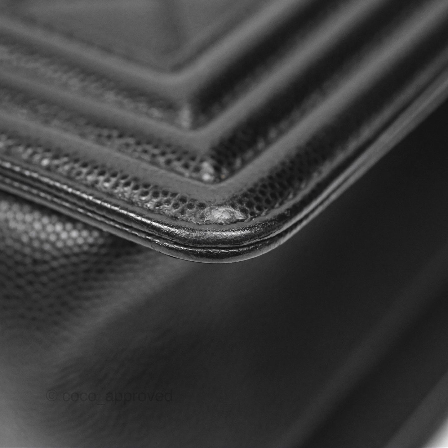 Chanel Medium Boy Quilted Black Caviar Ruthenium Hardware