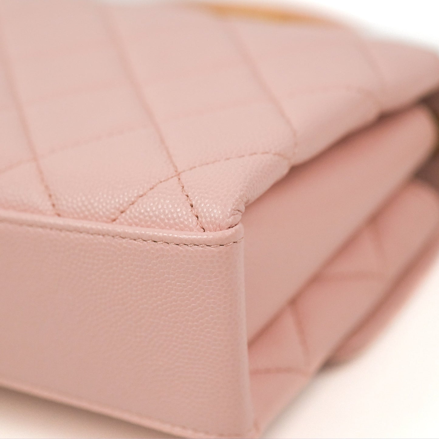 Chanel Carry Me Top Handle Flap Bag Pink Caviar Aged Gold Hardware 23S
