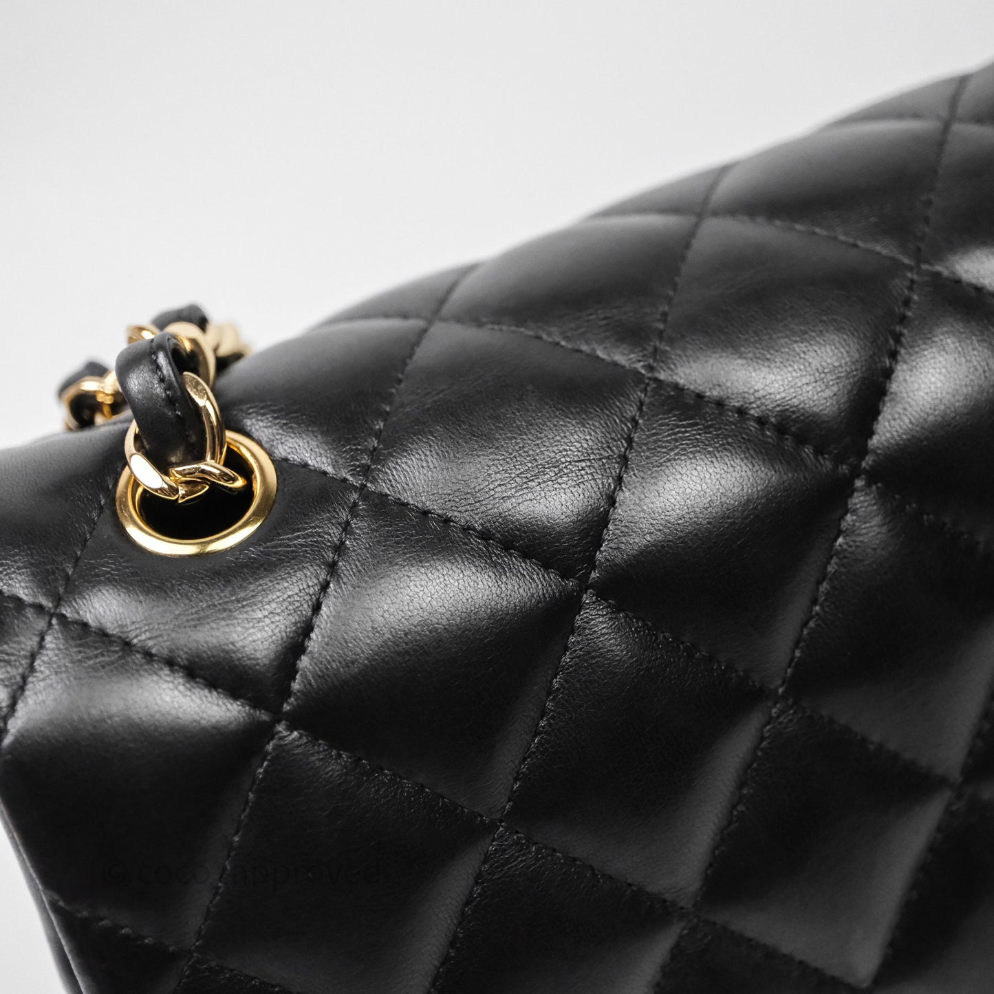 Chanel Classic Jumbo Double Flap Black Lambskin Bag Gold Hardware