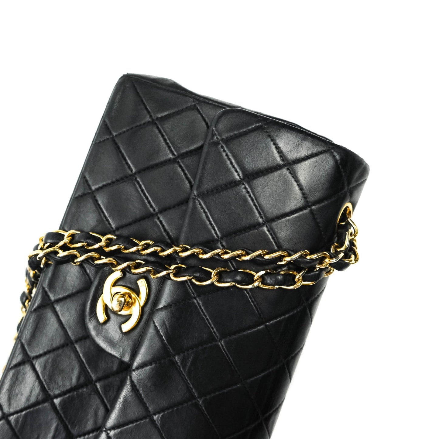 Chanel Classic Vintage Small S/M Flap Black Lambskin 24K Gold Hardware