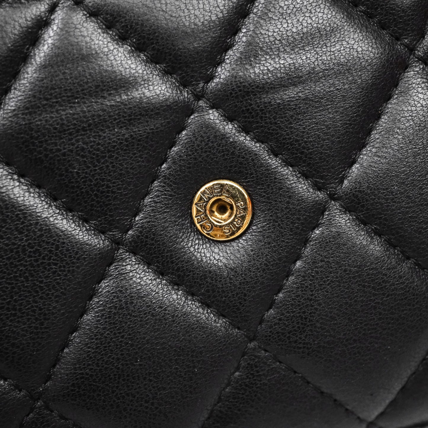 Chanel Classic WOC Wallet On Chain Quilted Black Lambskin Gold Hardware