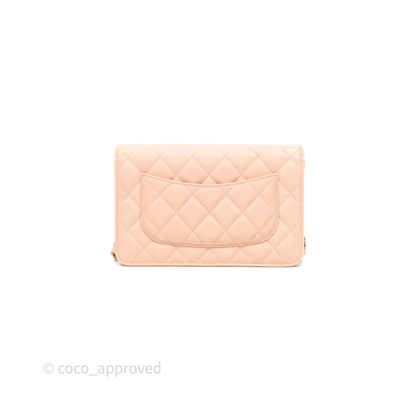 Chanel Quilted Classic Wallet on Chain WOC Pink Caviar Gold Hardware