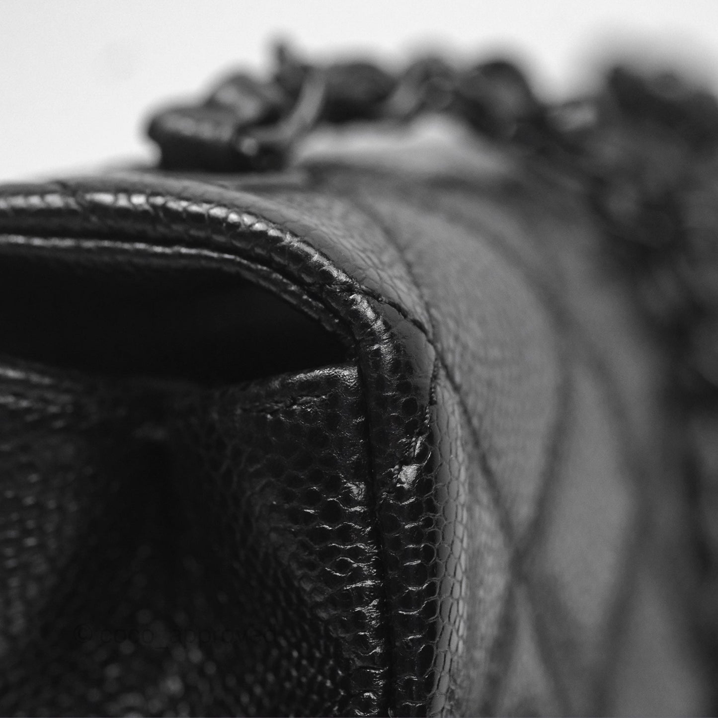 Chanel Quilted Mini Square Flap Bag So Black Caviar Incognito
